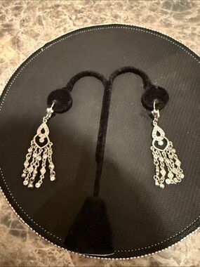 Cache Stunning Crystal Chandelier Drop Earrings .